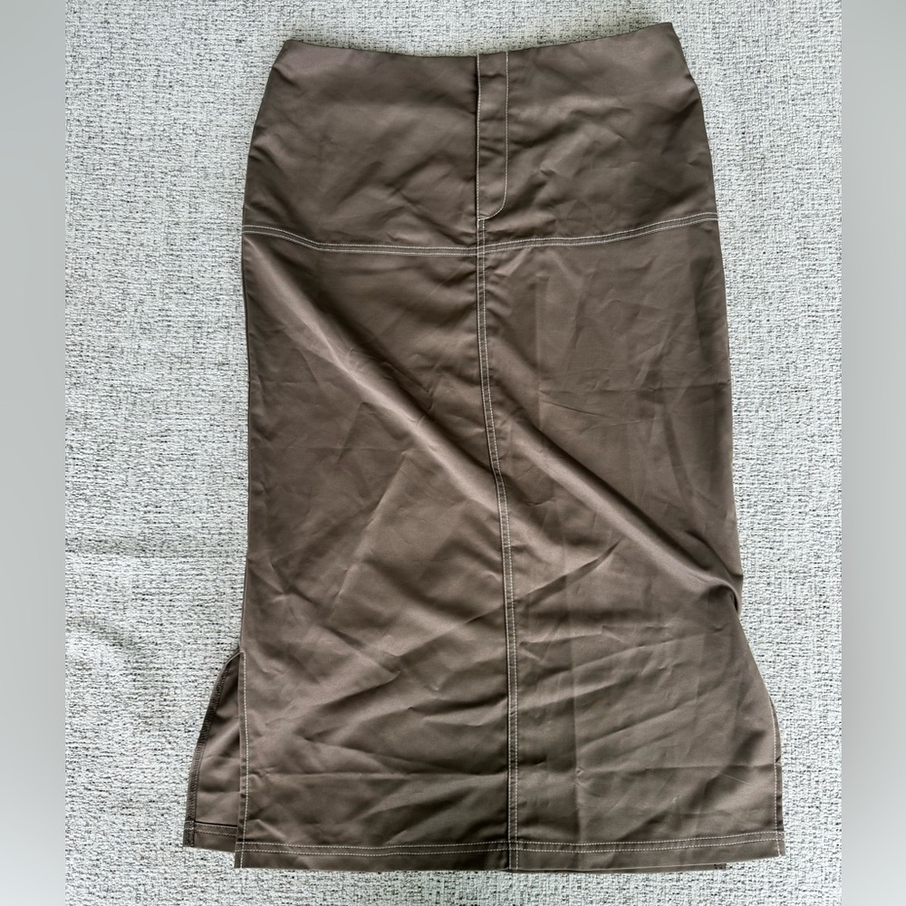 Tiger Mist Brown Midi Cargo Skirt